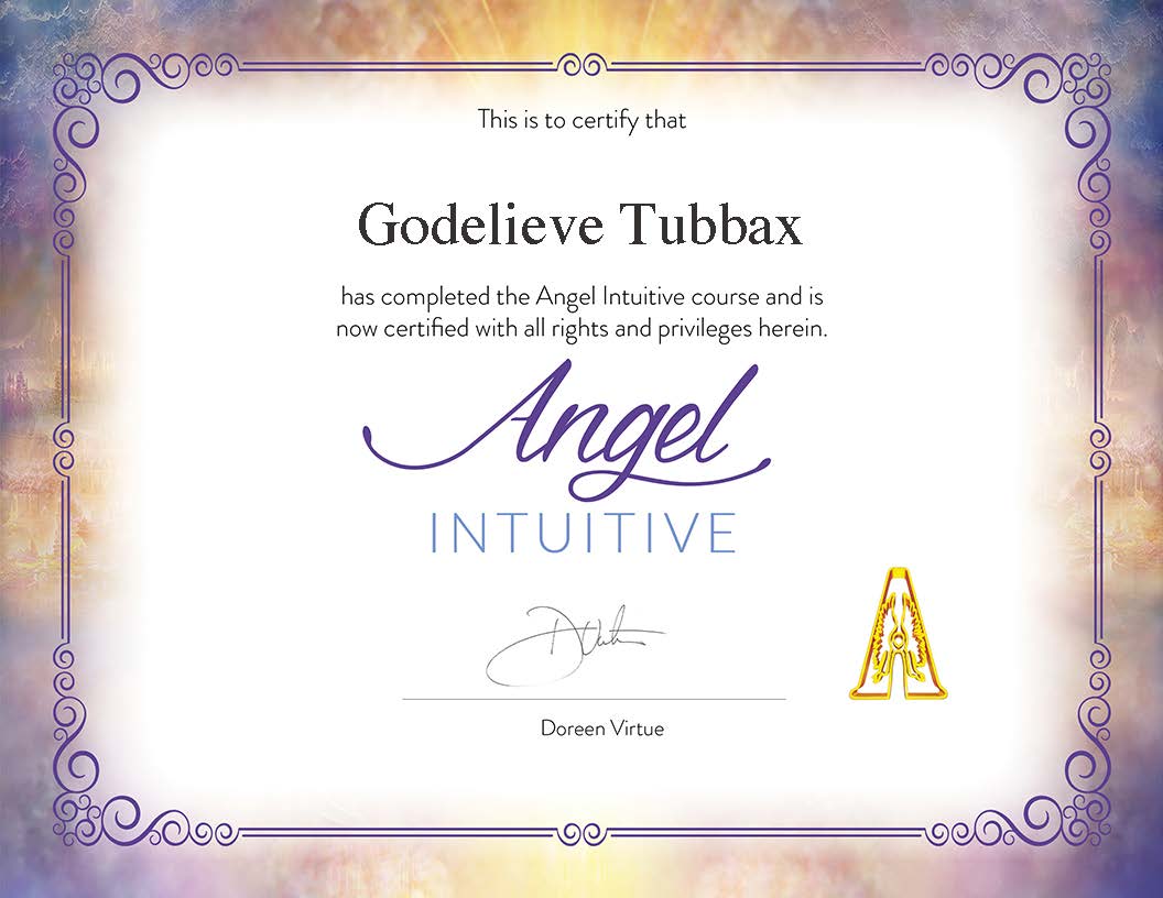 certificate Angel Intuitive Doreen Virtue